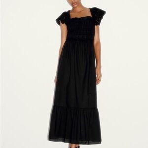 Zara Eyelet Open Back Maxi Dress